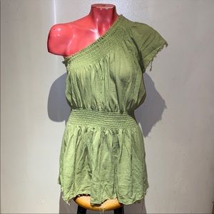 Free People Cinched one shoulder dress